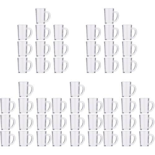 50Pcs Miniature Beer Mug Models Resin Smooth Surface Tiny House Decor