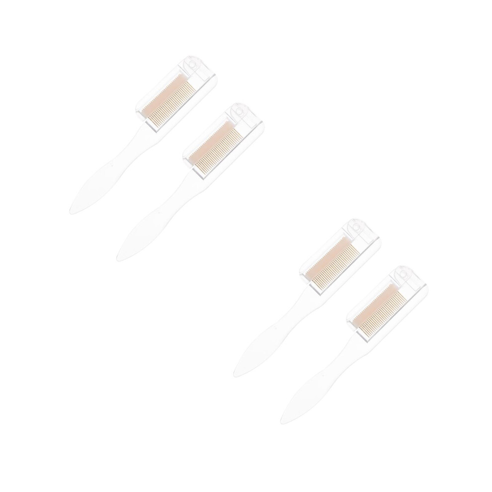 Ohphcall Golden 4Pcs Foldable Stainless Steel Eyebrow & Eyelash Combs For Women