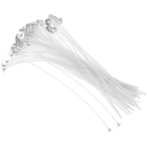 50 Pcs Candle Making Accessories Scented Wicks Candles White