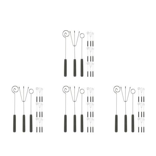 16Sets Silver Chocolate Dipper Tools - Stainless Steel Fondue Fork Set