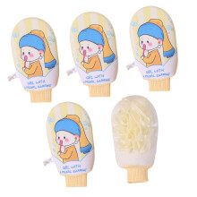 5PCS Quality Bath Sponges Loofah Exfoliating Mitt with-Yellow