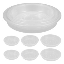 9Pcs Clear Plastic Flower Pot Trays PP Plant Saucer Drip Catchers