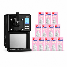(Ice Cream Maker + 12 x 1L Cartons) Cooks Professional Soft Serve Ice Cream Maker with Mr Whippy Ice Cream Mix