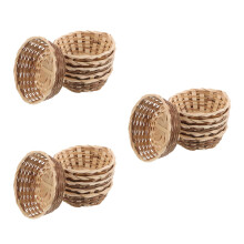 18Pcs Bamboo Craft Egg Basket Breathable Storage Basket for Kitchen