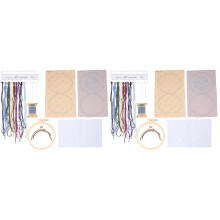 2 Sets Embroidery Material Pack Woman Child Diy Coin Pouch Cute Purse