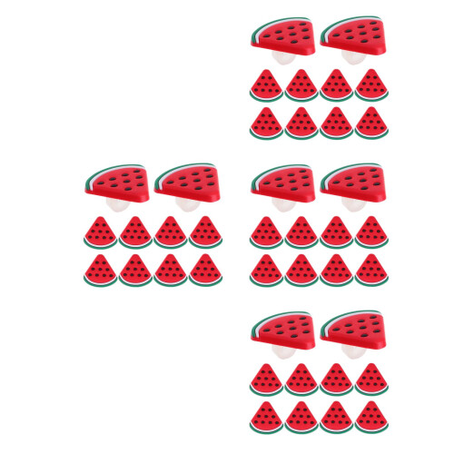 40Pcs Red Watermelon Straw Toppers Reusable Plastic Straw Tip Decor