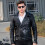 (L) The Enforcer: Black Leather Biker Jacket 1