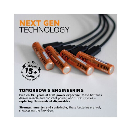 Pilhas AAA recargables NextGen USB-C Xtorm 1