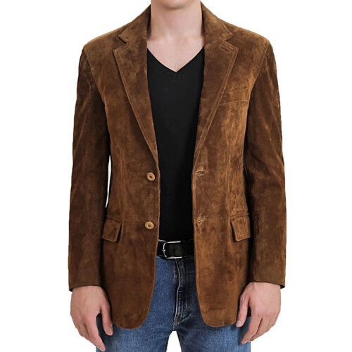 (XL) Zephyr Brown Suede Blazer 1