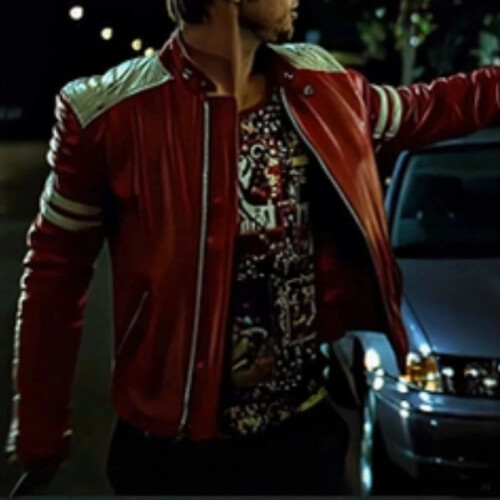 (S) Durden Quilted White & Red Leather Motorcycle Jacket 2