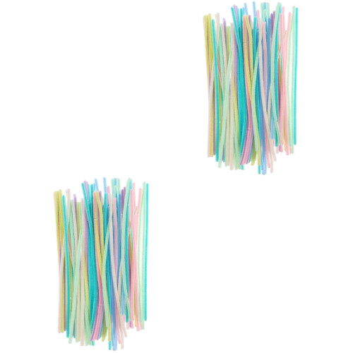 2Pcs Assorted Plush Chenille Stems Twistable Iron Wire Craft Cleaner