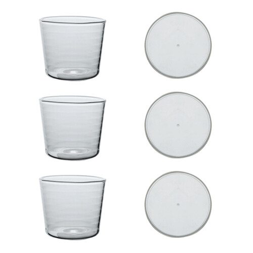 3Pcs Clear Glass Fruit Salad Bowls for Home Tableware and Snacks