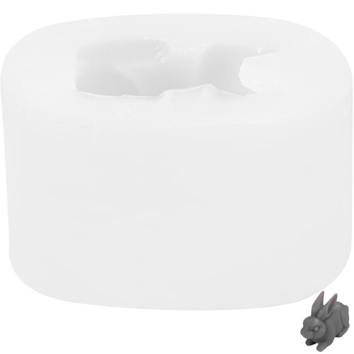 White Silicone Rabbit Mold DIY Craft Candle Soap Making Mold