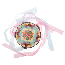 1Handheld Multi Kids Percussion Tambourine Drum with Ribbon and Bells