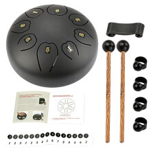 1Set Portable Metal Tongue Drum Ethereal Hand Drum Musical Instrument