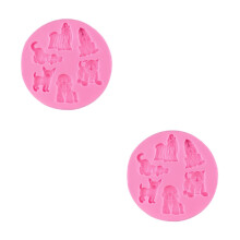 2St Siliconen Bakvorm Roze Voor Cake En Suikerdecoraties