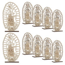 16Pcs Elegant Wooden Baby Baptism Centerpieces for Party Table Decor