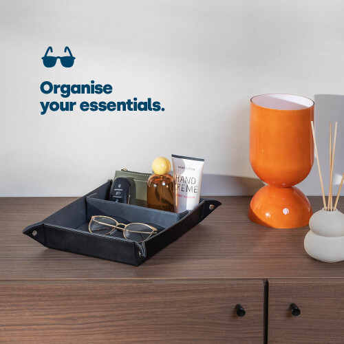 LIVIVO Leather-look Valet Organiser Black 2