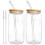 2Sets Robuste Glasbecher Mit Tragegriff, Bambusdeckel Und Nylon 7