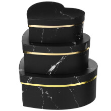 3St Zwarte Hartvormige Verpakkingsdozen Voor En Cadeaus