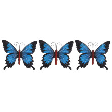 3Stk Blaue Schmetterling Wandhänger Robustem Eisen Für Wanddeko