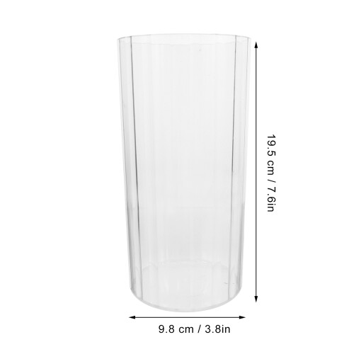 Plastikklare Geriffelte Blumenvase Moderner Zylinder 1