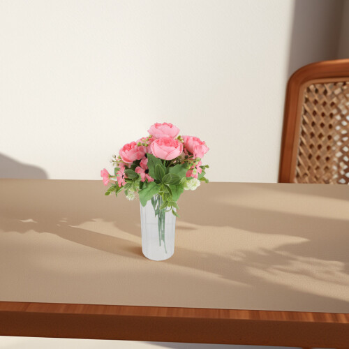 Plastikklare Geriffelte Blumenvase Moderner Zylinder 2