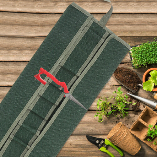 1Canvas Garten-Werkzeuggürtel Grün Mit 10 Fächern Für Gartennutzung 2