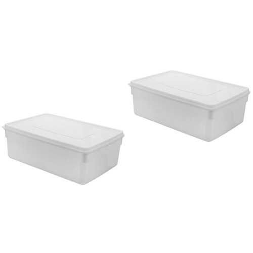 2Stk Große Kunststoff Eiswürfelform Mit Deckel Weiß Für Eisbad 2