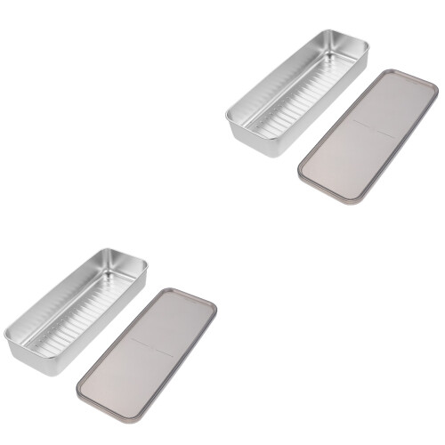 2Stk Bacon Aufbewahrungsbox Kühlschrank Fleischbox Transparent Silber 1