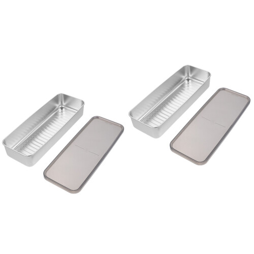 2Stk Bacon Aufbewahrungsbox Kühlschrank Fleischbox Transparent Silber 2