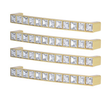 Modern Crystal Knobs 4 Pack Gold