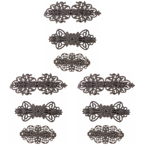 9Pièces Clips Métal Marron Style Vintage 1