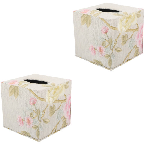 2Stk Leder Taschentuchbox Multifunktional Mit Großem Stauraum 1