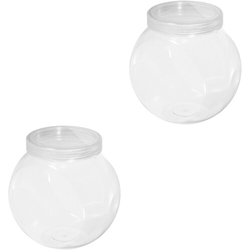 6Pcs Clear Candy Storage Jars Pet Plastic White Lid Snack Container 1