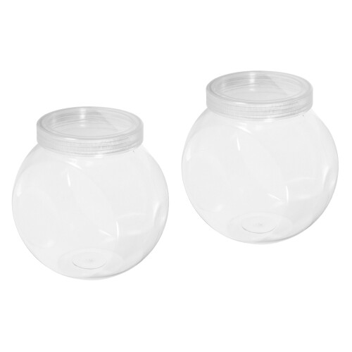 6Pcs Clear Candy Storage Jars Pet Plastic White Lid Snack Container 2