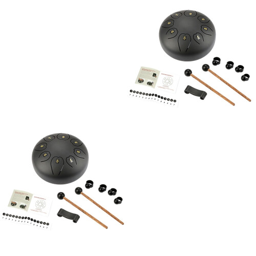 2Sets Robust Metall Trommel Zungentrommel Hand Percussion Instrument 1