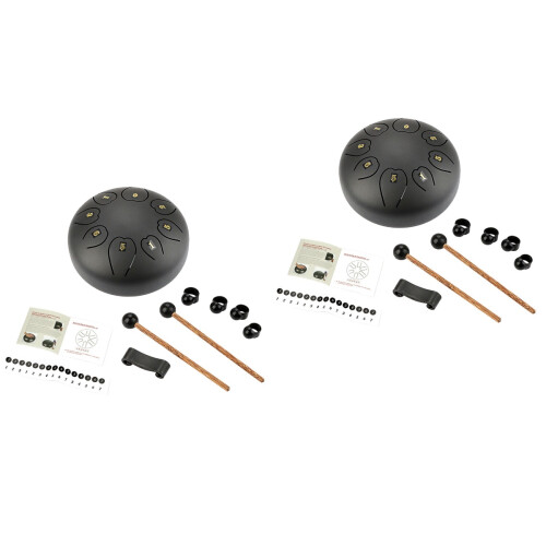 2Sets Robust Metall Trommel Zungentrommel Hand Percussion Instrument 2