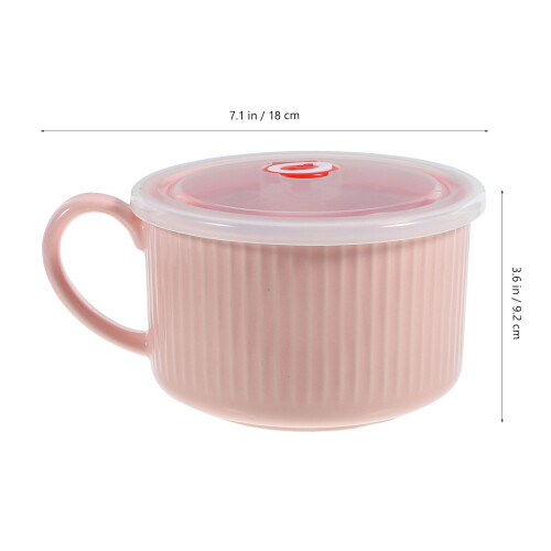 1Keramik Bento Schüssel Mit Deckel Rosa, , Haushalt 1