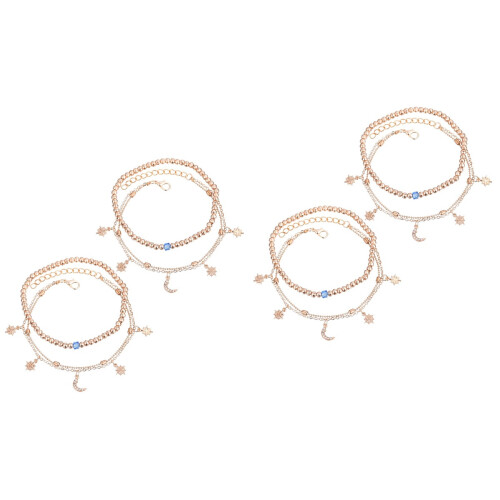 4Ensembles De Bracelets De Dorés Multi-Couches Femme 2