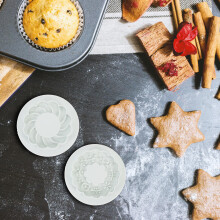 4Stk Keksbackformen Aus ABS, Weiße Stempel Für Kreatives -Backen