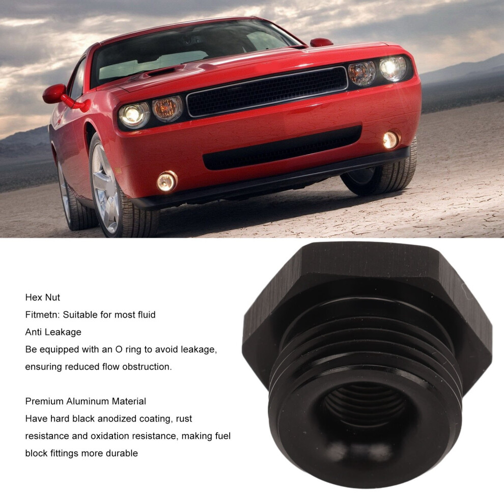 8An O Ring Hex Nut Anodised 1/8In Black 7444352001316