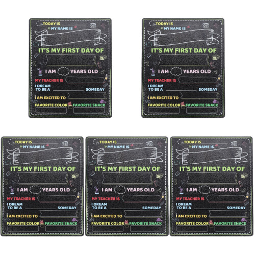 5Pcs Black Printed School Writing Boards Erasable Note Message Boards 1