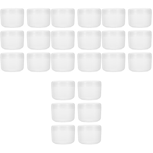24Pcs Portable Transparent PP Cream Jars Lids for Storage