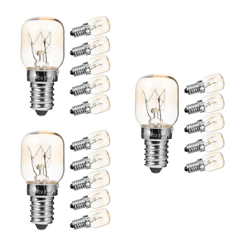 18Pcs Silver Microwave Bulbs E14 25W Oven Lamp Replacements 2