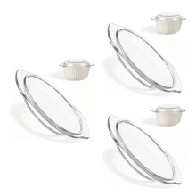 3Stk Mikrowellen-Glasdeckel Transparent Hitzebeständig Spritzschutz