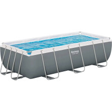 Bestway Power Steel Swimming Pool Set Above Ground Rectangle Pool, 13ft 3in