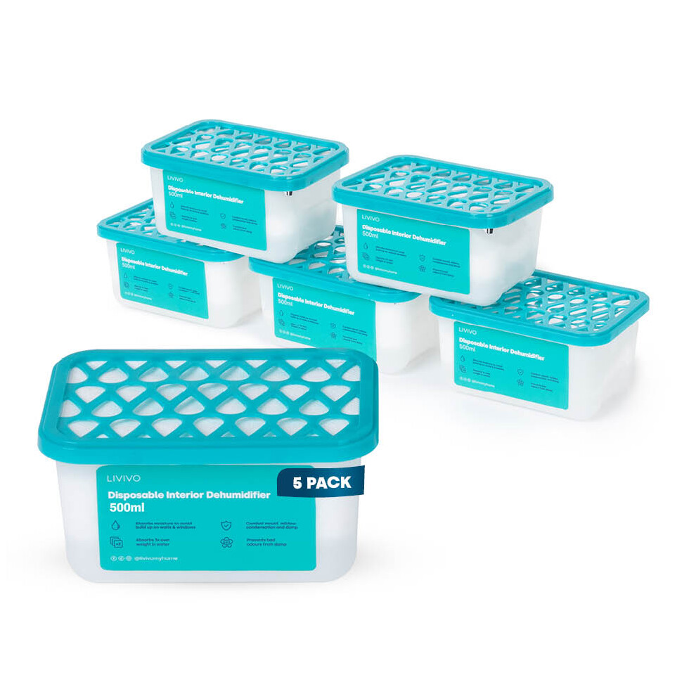 Livivo 500Ml Teardrop Disposable Dehumidifier 5-Pack
