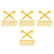 52Pcs Serrated Yellow Plastic Tent Stakes for Hiking Camping Lawn