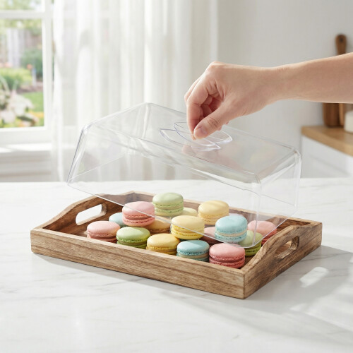 Couvercle Dôme Rectangulaire Transparent Pour Gâteaux 2